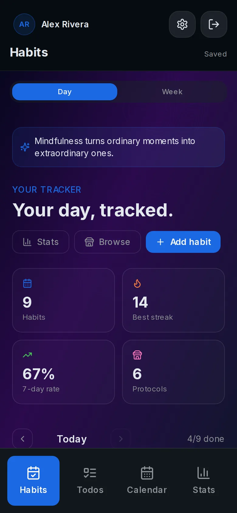 The tracker on a phone